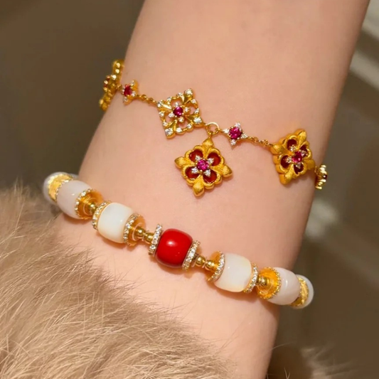 Gold-Plated 925 Silver|Iris Flower Bracelet – Elegance & Good Fortune