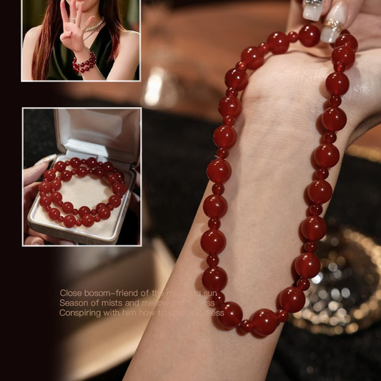 Double-wrap Bracelet|Radiant Red Agate for Energy Confidence & Good Sleep