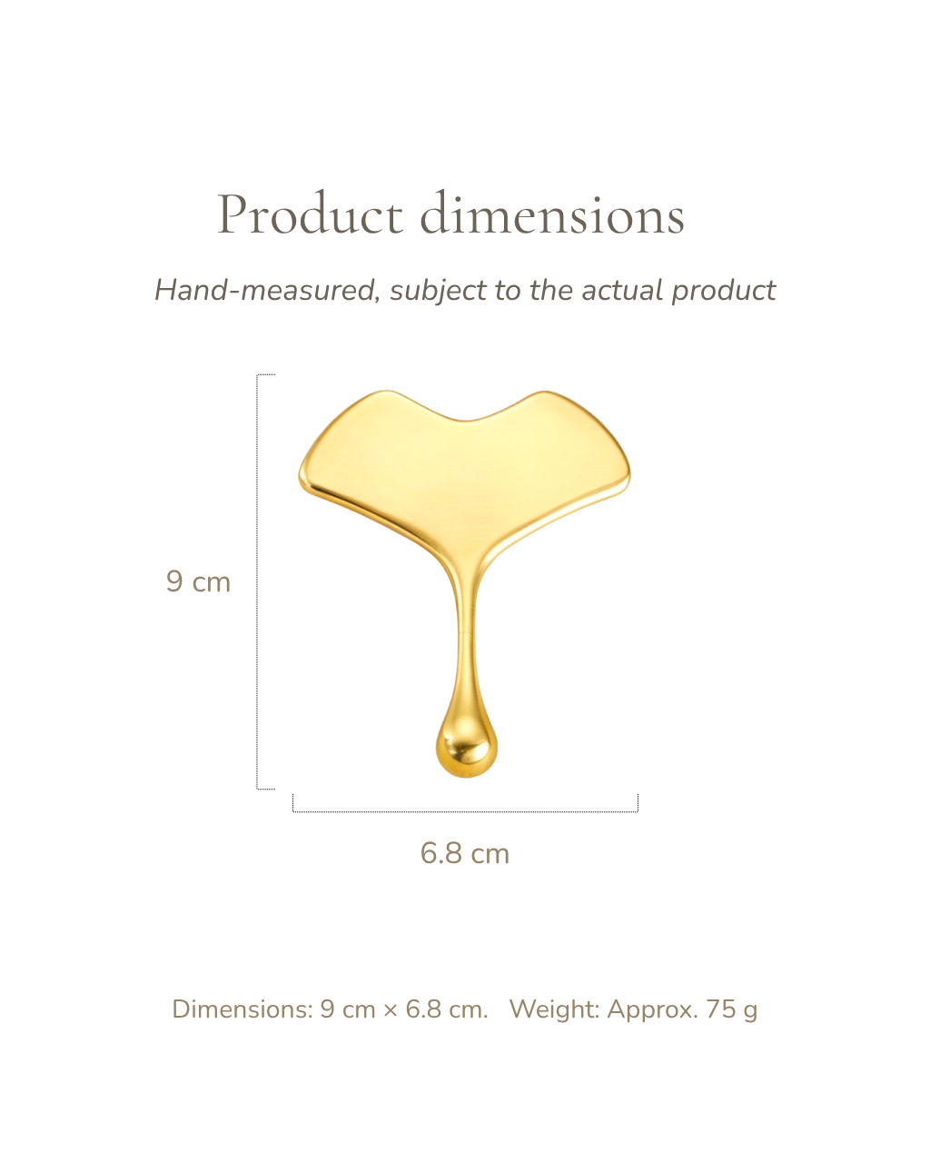 Fan-Shaped Gua Sha Board - Brass, For Face & Neck