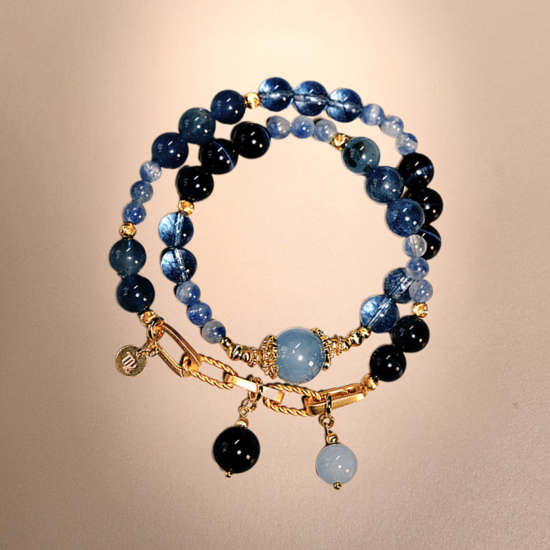 2026 Virgo Double-Wrap Bracelet | Healing Stone Blue Tiger Eye