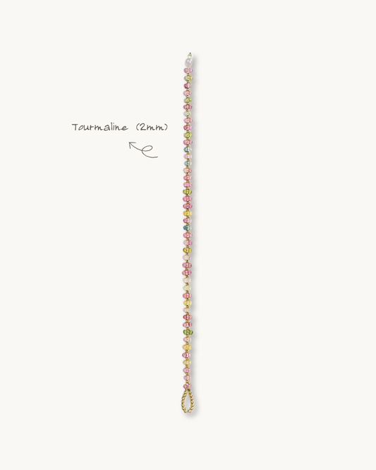 Handwoven, Rainbow, Tourmaline Bracelet, Radiant Luck