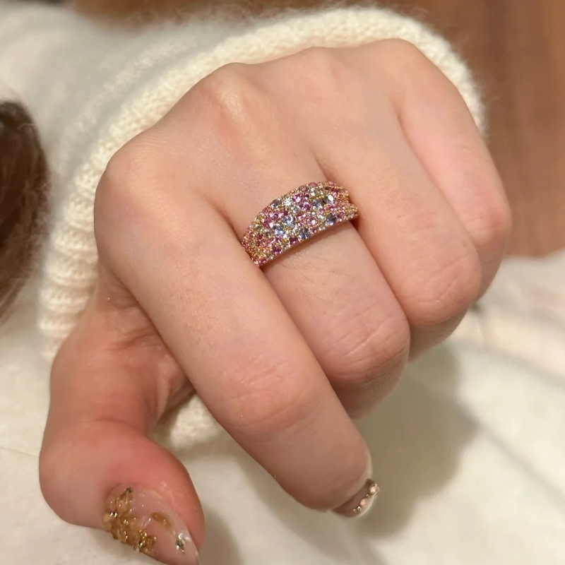 Gold-Plated 925 Silver| Colorful Galaxy Ring