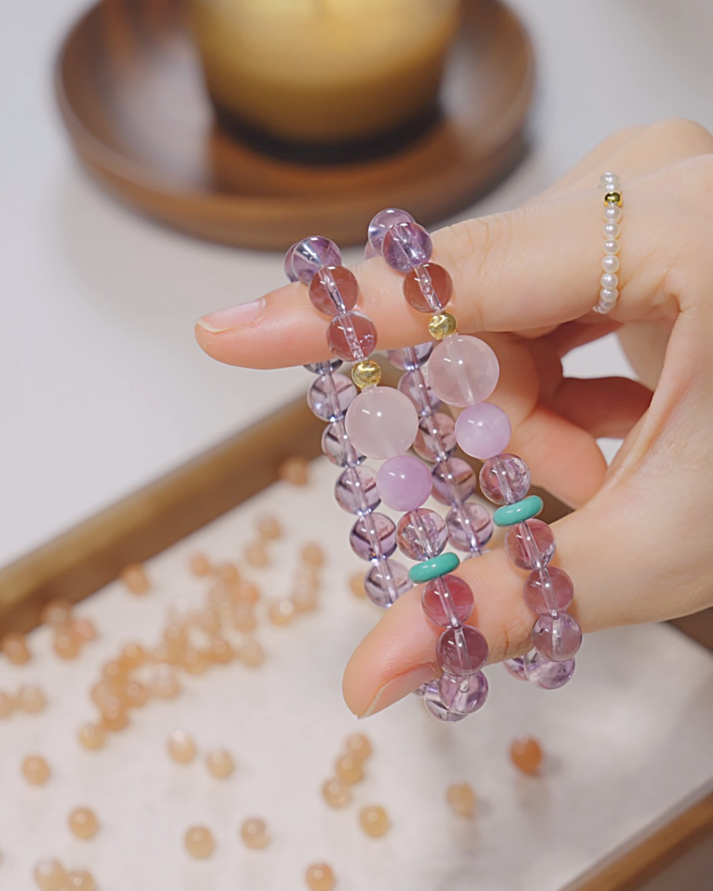 Purple Begonia, Amethyst Bracelet, Grow Your Connections