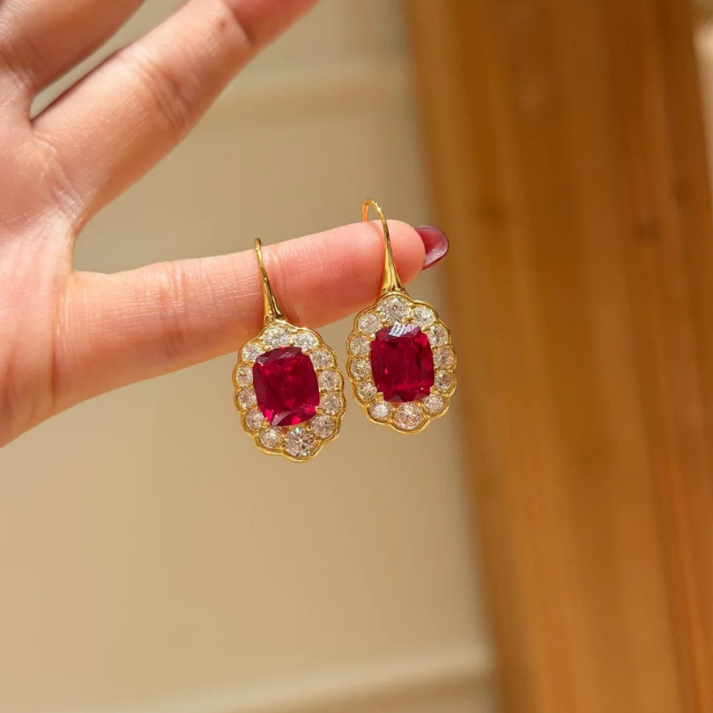 Gold-Plated 925 Silver|Year of the Horse Red Three-Treasure Jewelry Set – New Year Blessings