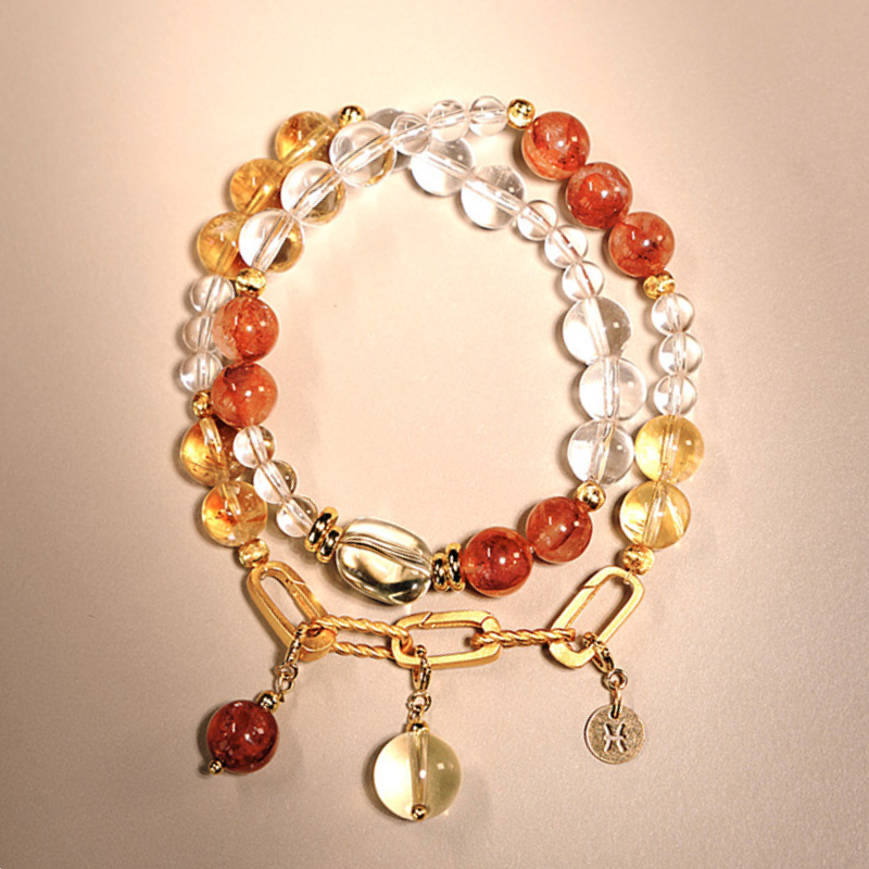 2026 Pisces Double-Wrap Bracelet | Transformation Stone Red Hematoid Quartz