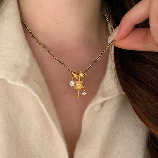 Gold-Plated 925 Silver|Spinning Prayer Wheel Necklace - A Tibetan Tradition for Clearing Energy & Inviting Luck