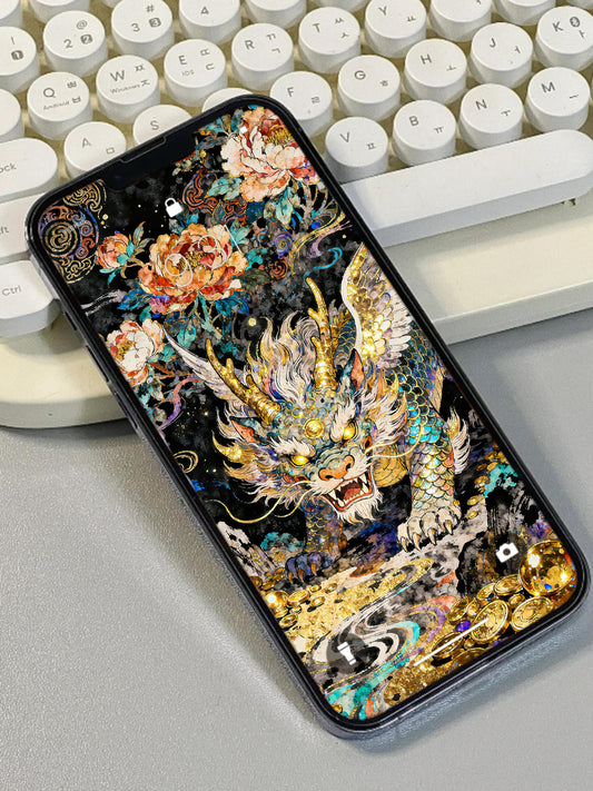 Pi Xiu & Peony Wallpaper: Wealth & Elegance Embodied