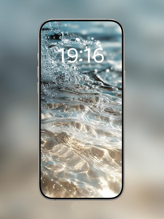 Clarity & Flow: 'Metal Water' Wallpaper for Wisdom & Smooth Success