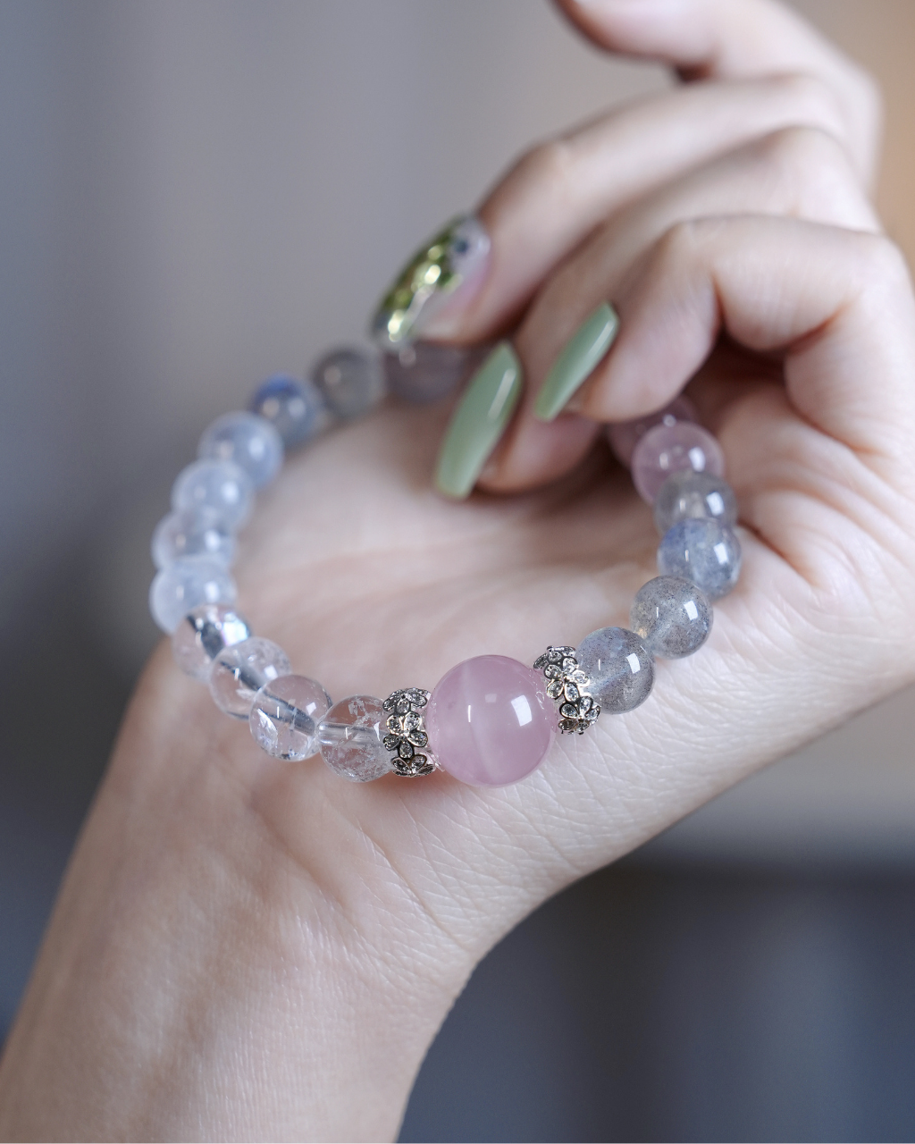 Pink Dream, Rose Quartz & Moonstone Bracelet, Open Your Heart
