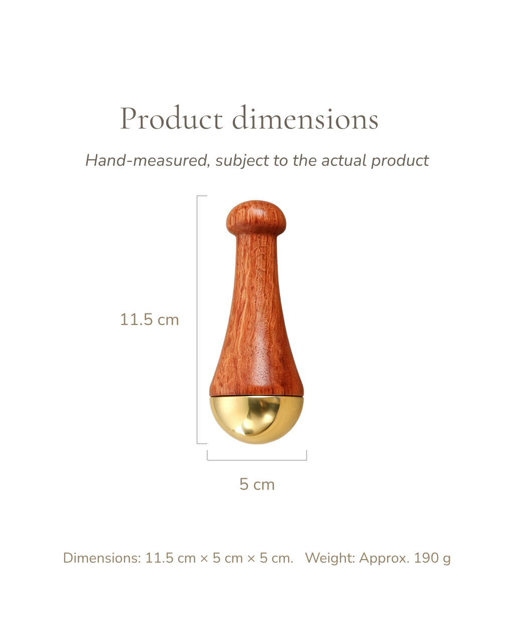 Massage Hammer - Wood & Brass, For Face & Body