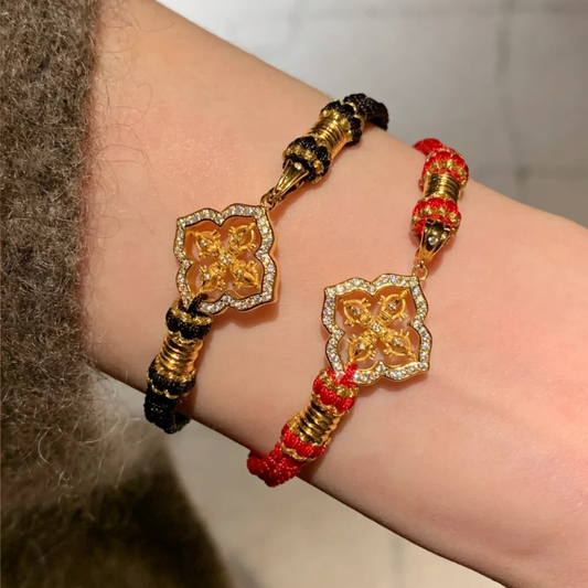 Gold-Plated 925 Silver|Vajra Cross Bracelet - Buddhist Symbol for Protection & Inner Strength