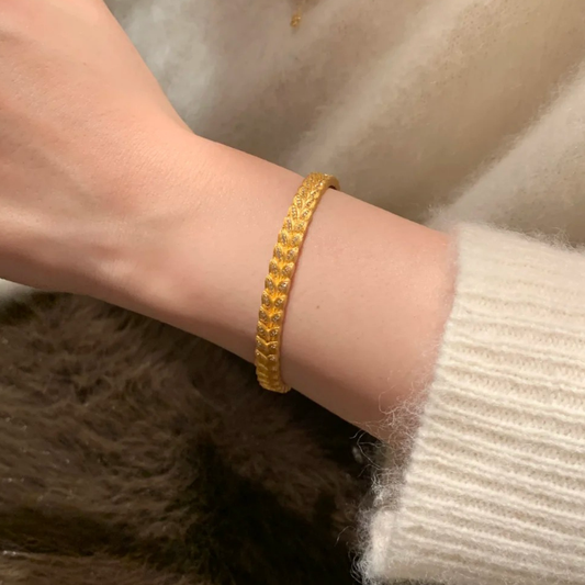 Gold-Plated 925 Silver| Wheat Ear Bangle