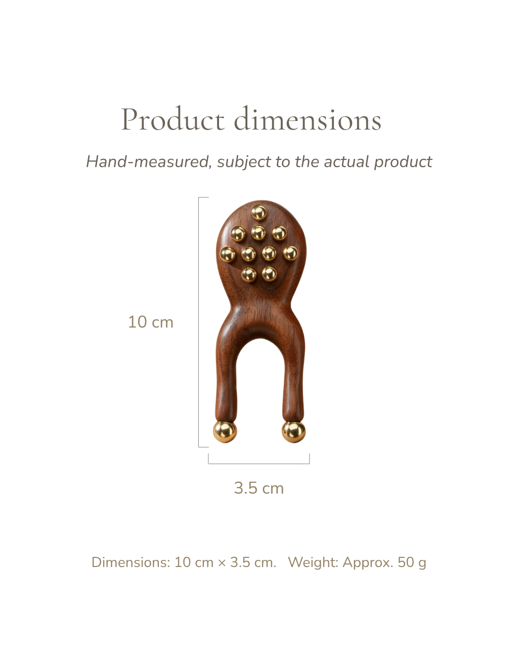 Frog Massage Tool - Wood & Brass, For Nose & Ears