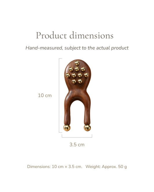 Frog Massage Tool - Wood & Brass, For Nose & Ears