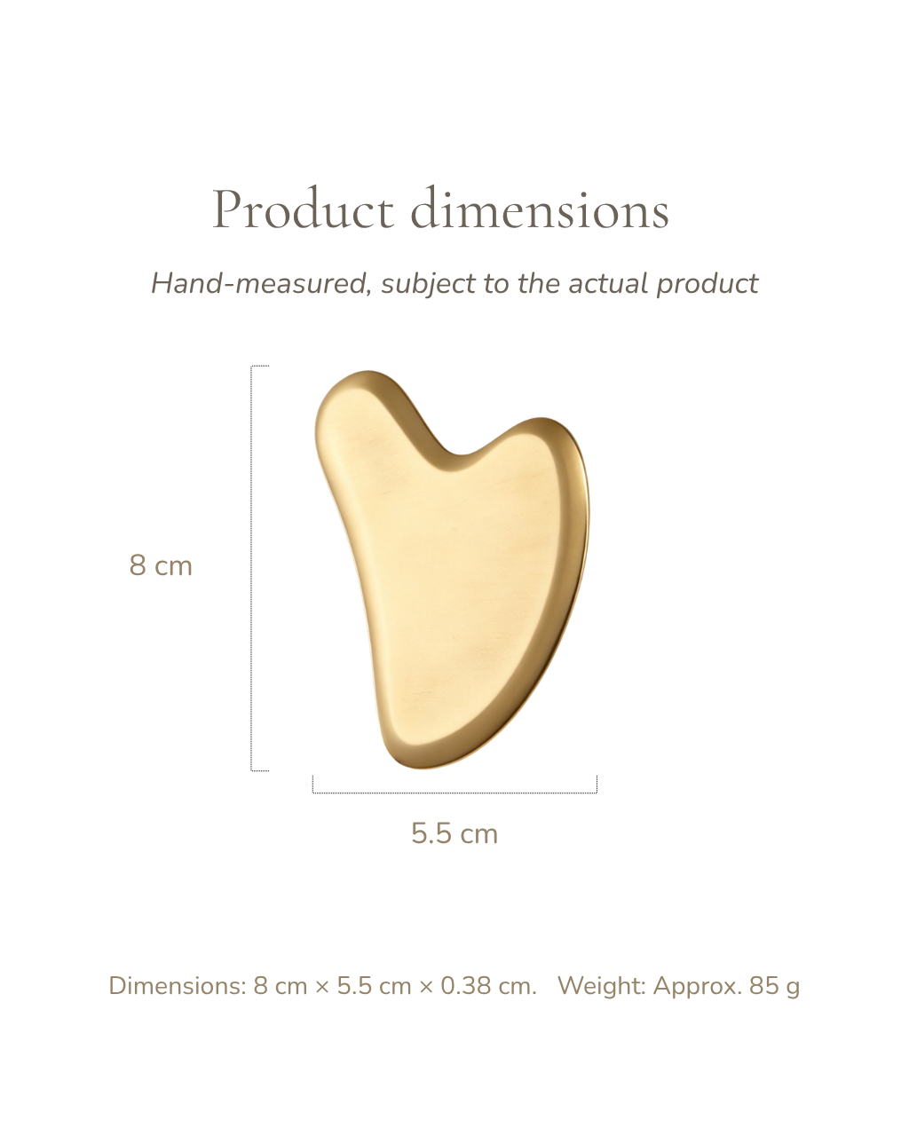 Heart-Shaped Gua Sha Board - Brass, For Face & Body