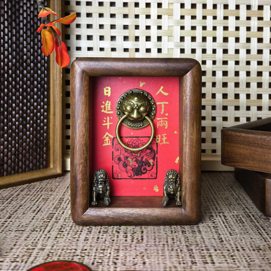 Feng Shui Magnetic Door Chime | Solid Walnut Doorbell for Wealth & Protection