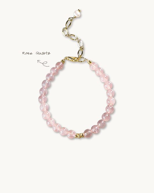 Everluck Rose Quartz Bracelet, Attract Love