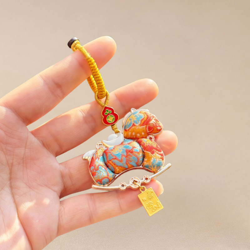 Double-Sided Horse Charm | Chinese Embroidery Song Jin Charm for Success & Speed in 2026 Year of the Horse