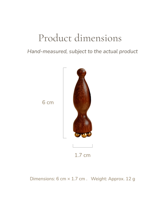 Lotus Pod Massage Tool - Wood & Brass, For Eyes