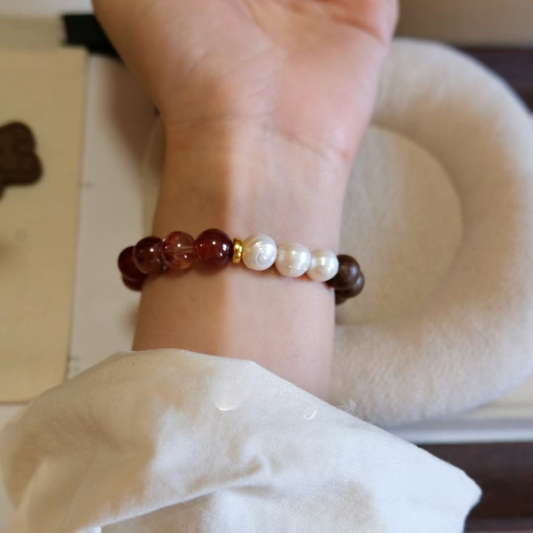 Herbal Incense Bracelet|"New Year Blessings", Red Agate & Pepper Flower, Various Herbal Recipes Available