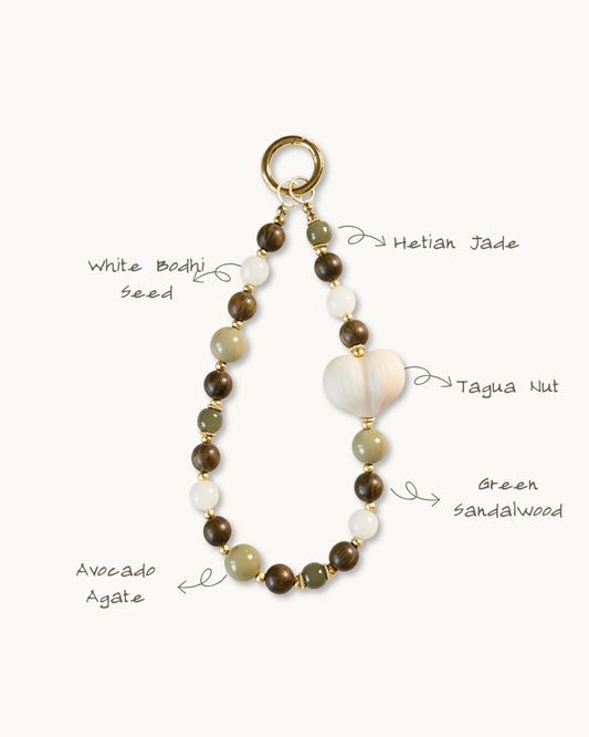 Phone Charm, Forest Messenger, Wood & Jade, Ground Your Energy