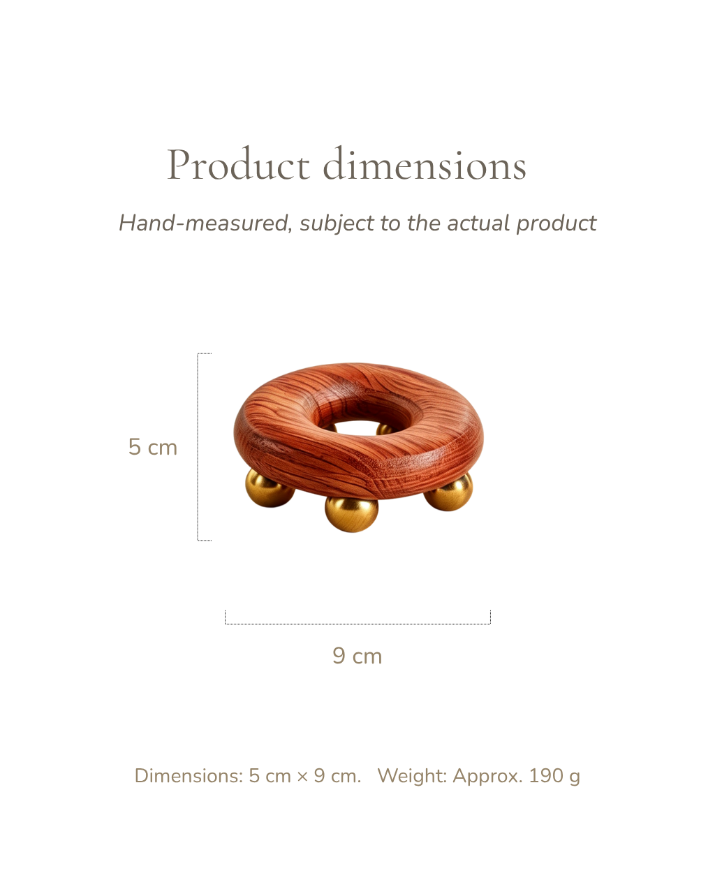 Donut Meridian Brush - Wood & Brass, For Abdomen & Body