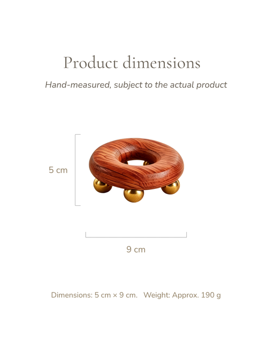 Donut Meridian Brush - Wood & Brass, For Abdomen & Body