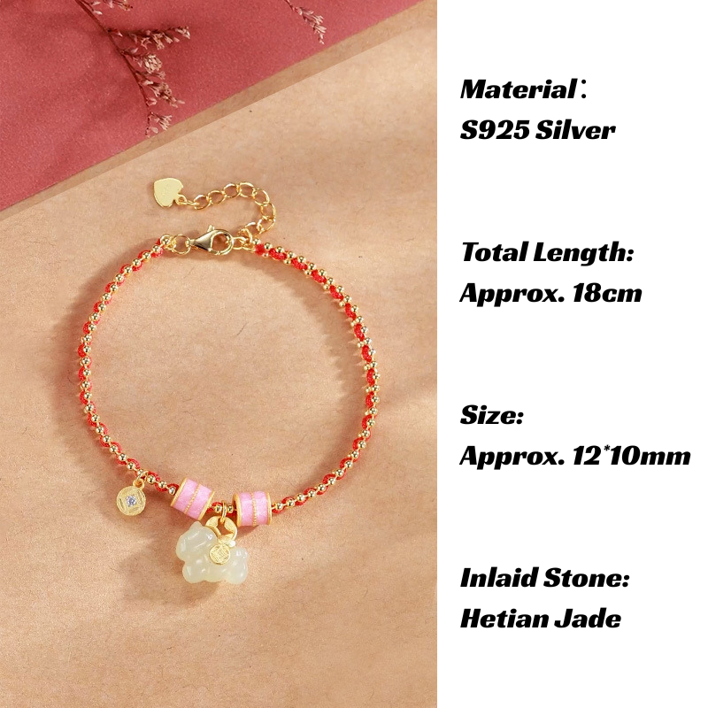 Red String Bracelet|Nephrite Jade Horse 3 Styles for Luck Love & Wealth