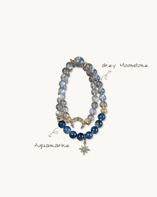 Starlit Horizon, Multi-Wrap Moonstone Bracelet, Ease Your Emotions