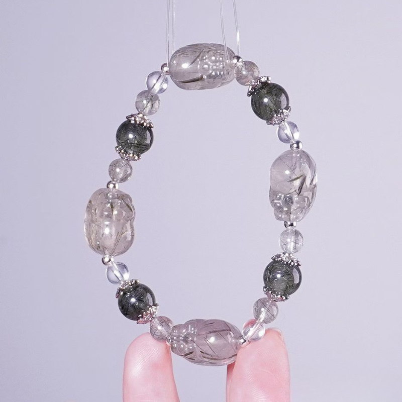 Bracelet | Pixiu Wealth Vault – Green Rutilated Quartz Pixiu for Career & Wealth