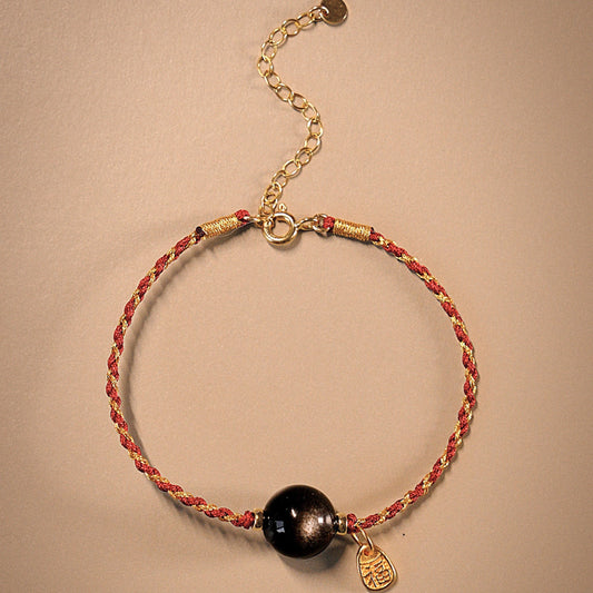 2026 Year of the Horse Red String Bracelet for「Pig」| Blessed “Fu” Charm