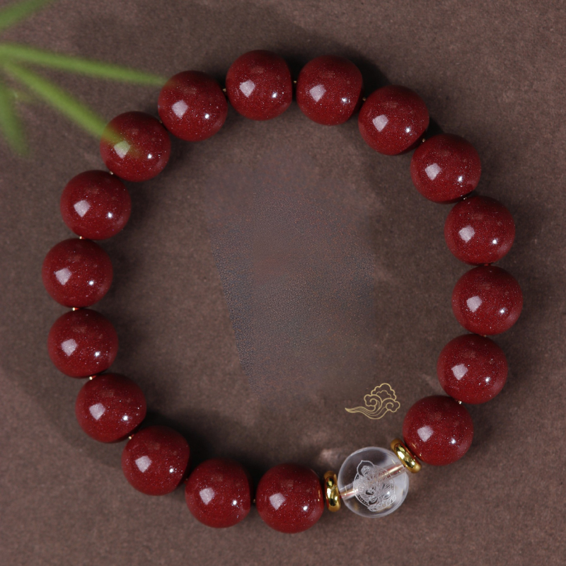 12 Zodiac Bracelet|Cinnabar & Clear Quartz Buddha for Birth Year
