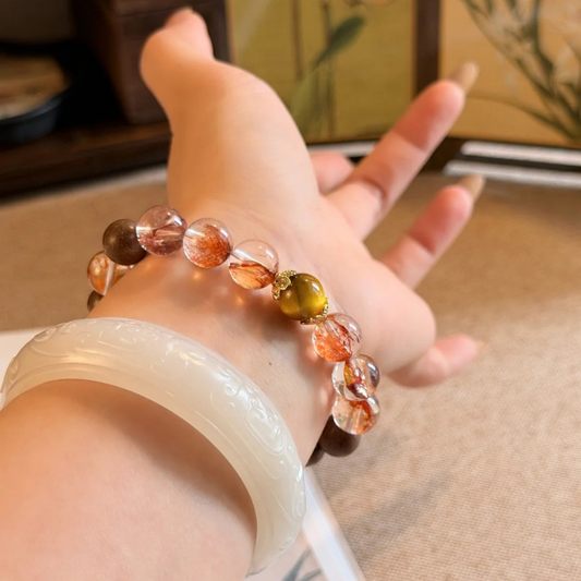 Herbal Incense Bracelet|"Golden Fortune", Tiger's Eye & Koi Phantom, Various Herbal Recipes Available