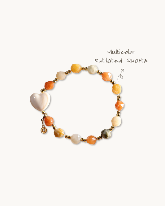 Florence Blessing, Multi Rutilated Quartz Bracelet, Attract Fortune
