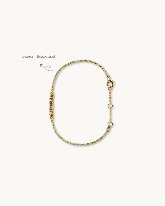 Handwoven Cord Series, Eternal Golden Pine Bracelet, Career Growth