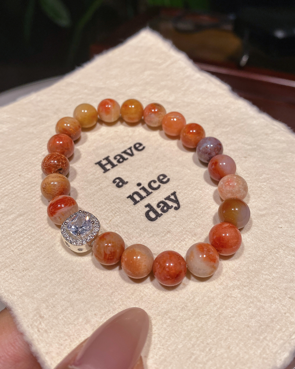 Sunset Sea, Coral Fossil Bracelet, Soothe Your Spirit