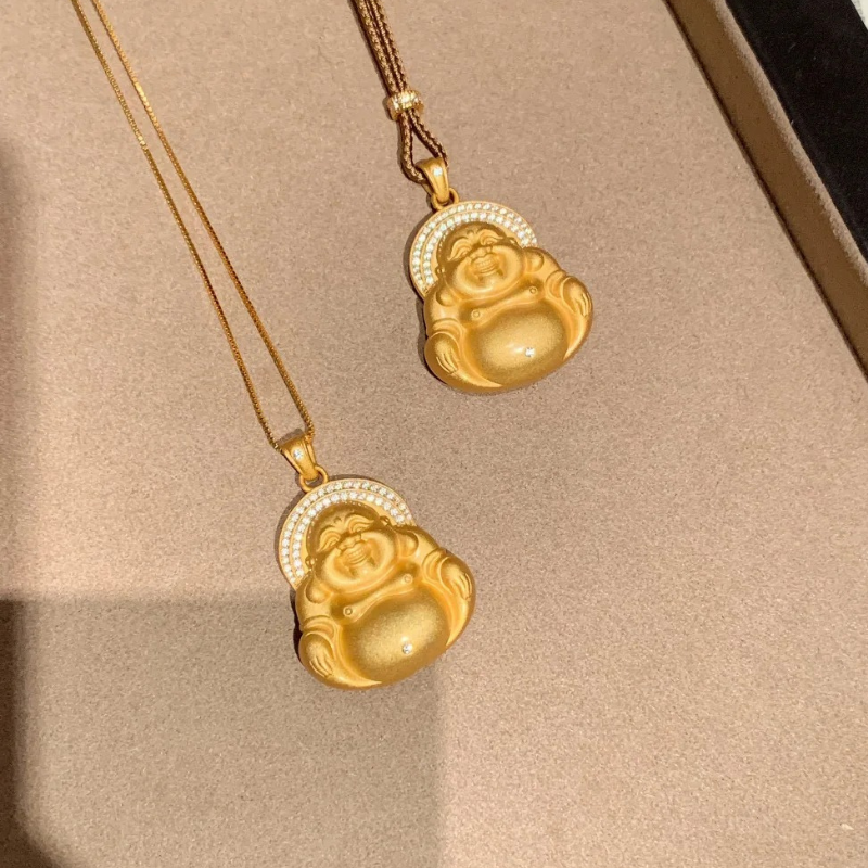 Gold-Plated 925 Silver|Maitreya Buddha Necklace