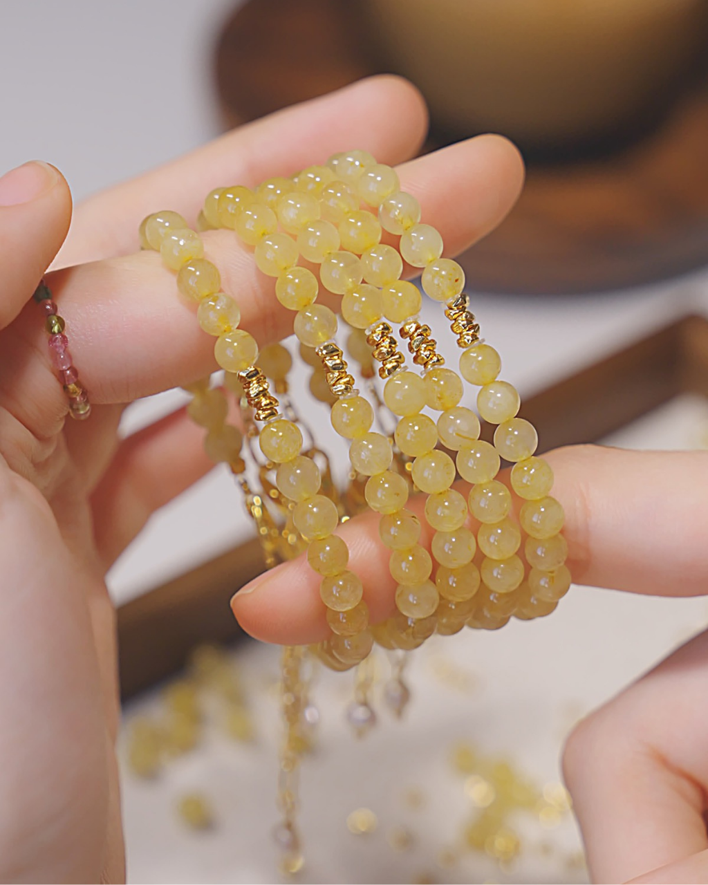 Everluck Golden Rutilated Bracelet, Wealth Boost