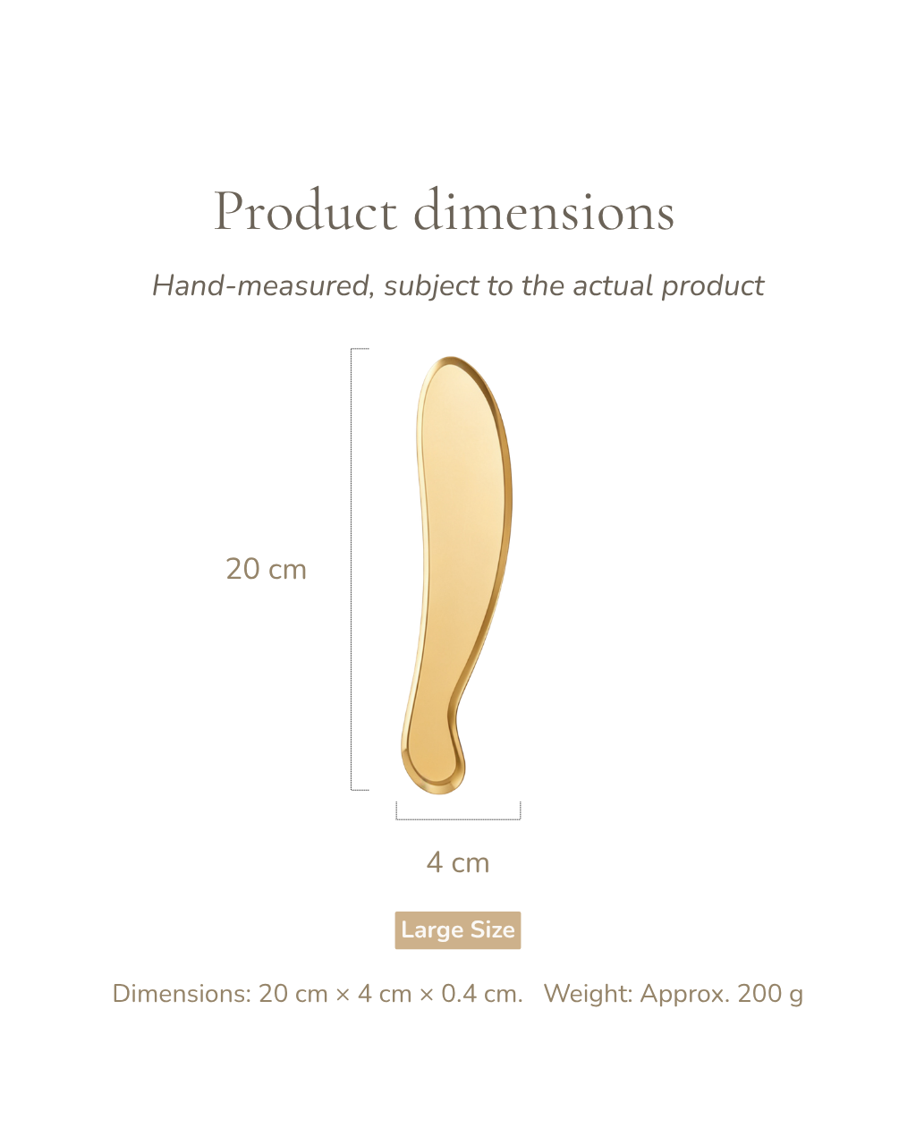 Hufu Gua Sha Board - Brass, For Face & Body