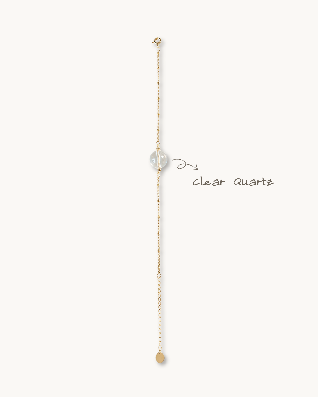 Wish Pearl, Clear Quartz Chain Bracelet, Protection