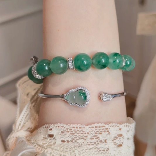 Gold-Plated 925 Silver| Chalcedony Gourd Bangle