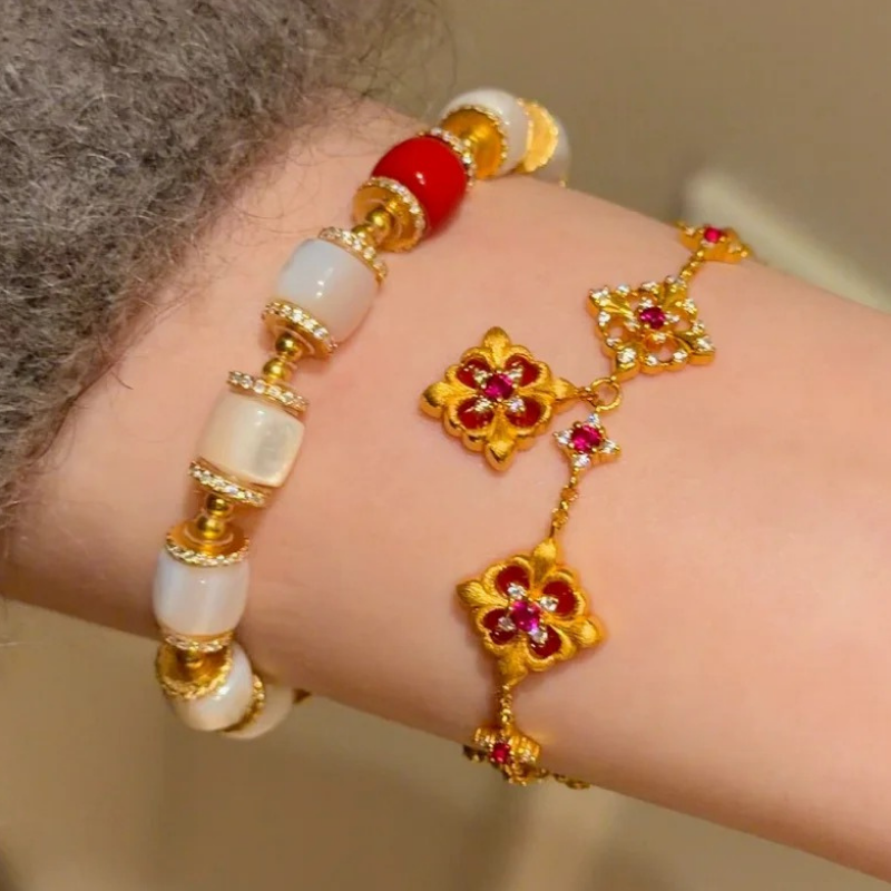 Gold-Plated 925 Silver|Iris Flower Bracelet – Elegance & Good Fortune