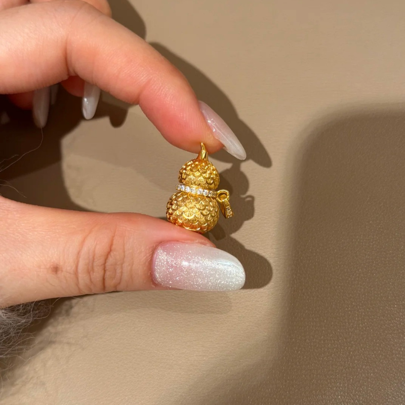 Gold-Plated 925 Silver|Phoenix Scale Gourd Pendant - Imperial Amulet of Protection, Renewal & Blessings