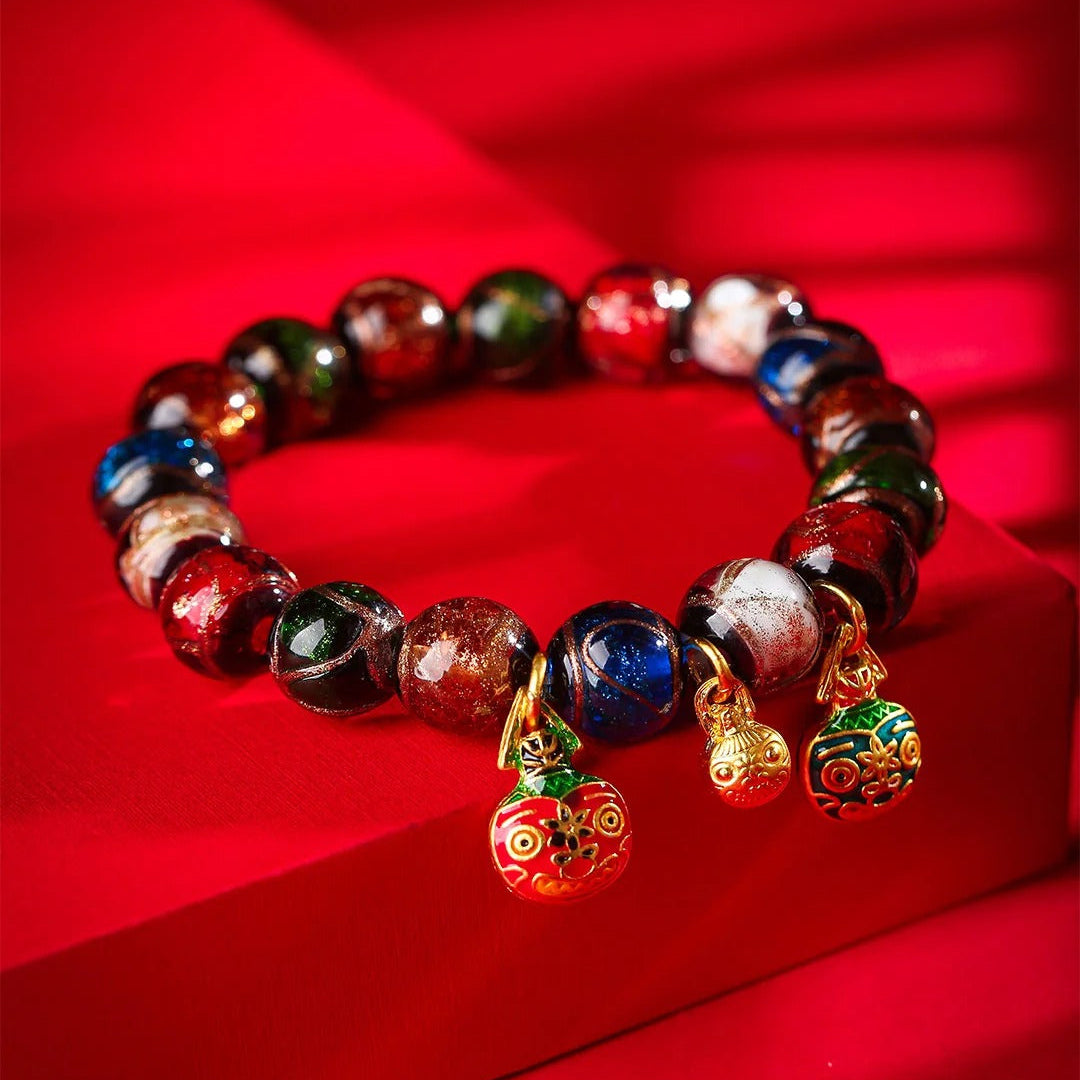 Wu Xing Treasure Bracelet - Handcrafted Ceramic Beads for Fortune, Balance & Protection