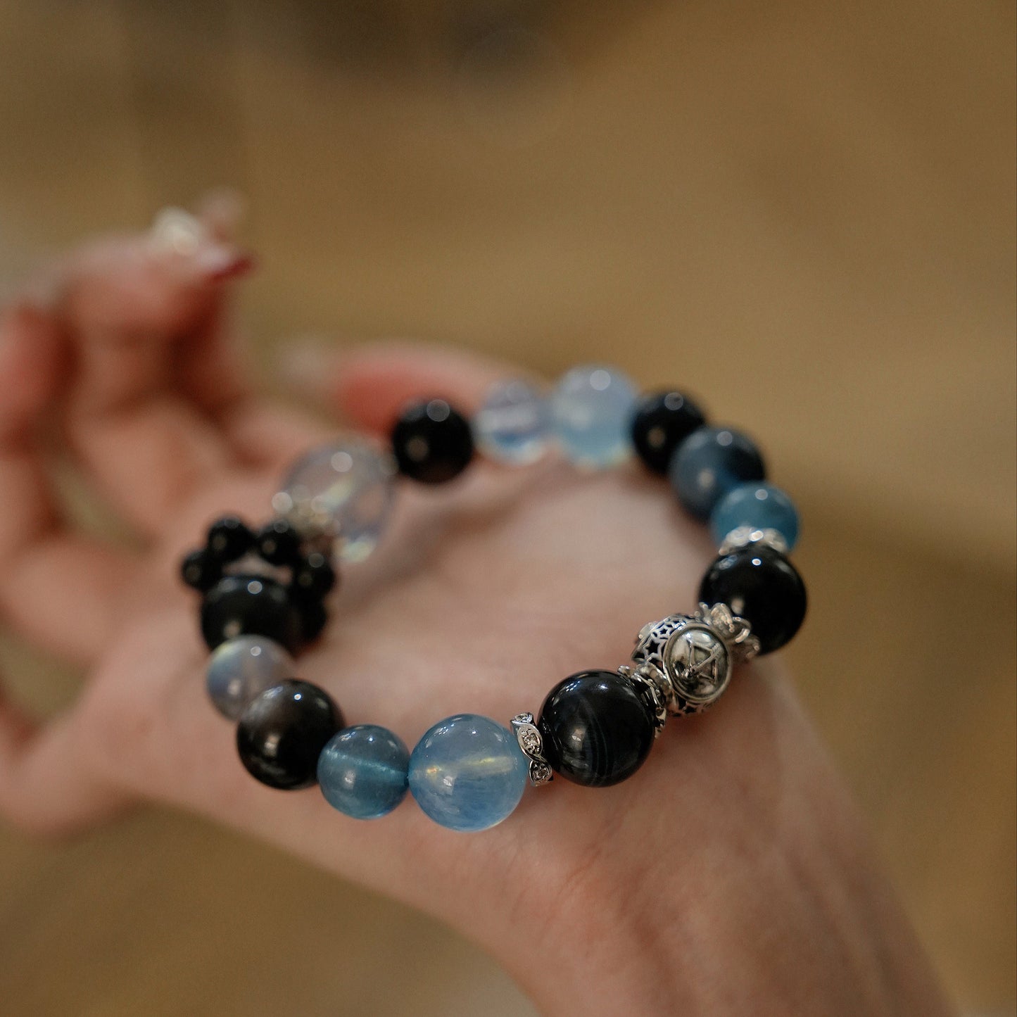 「Sagittarius」Bracelet|Aquamarine & Tiger's Eye for Resilience, Courage & Inner Healing