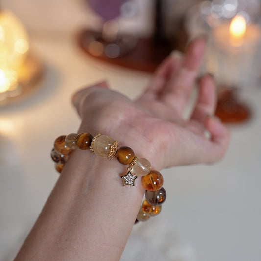 Bracelet|"Wealth King Combo" Citrine & Tiger's Eye for Supreme Prosperity
