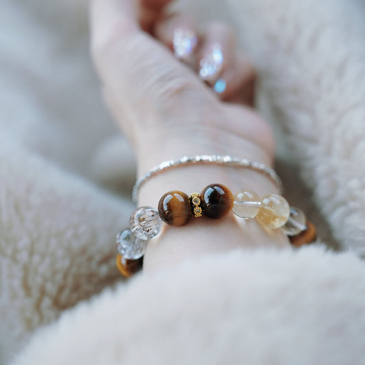Bracelet|"Wealth Dominator" Tiger's Eye & Yellow Quartz for Fortune & Strength