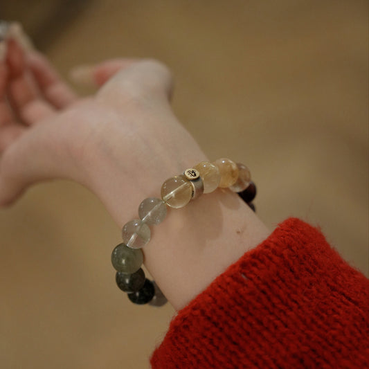 Harmonious 「Pig」 Zodiac Bracelet | Green & Pink Crystals for Relationships & Wealth