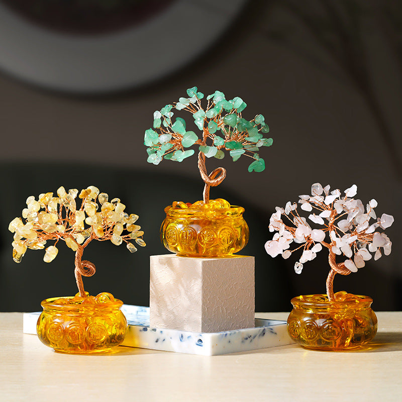 Citrine Feng Shui Tree For Money - Wealth & Abundance Planter