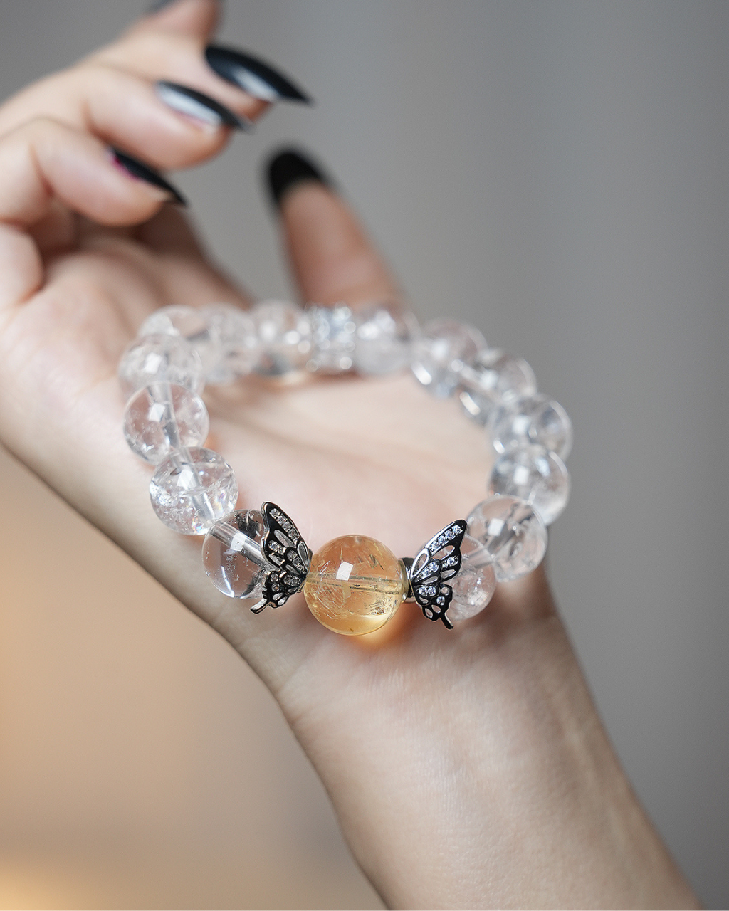 Pure White Bride, White & Yellow Azeztulite Bracelet for Purity & Confidence